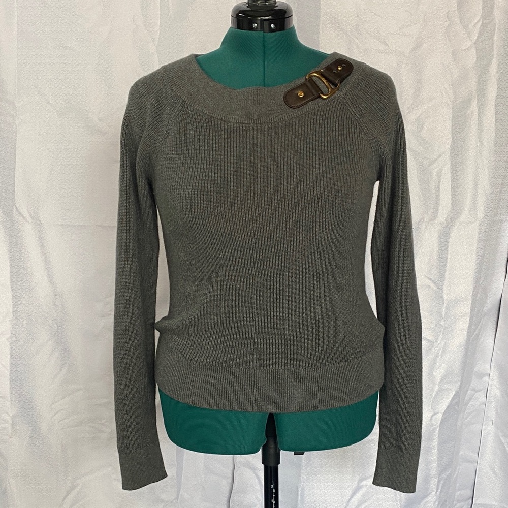 Ralph Lauren Charcoal Sweater with Buckle Detail